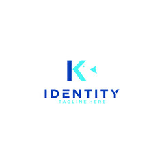 K letter logo fish vector design modern