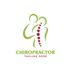 simple line logo concept for chiropractor