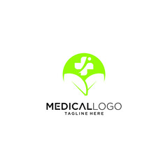 Medical health-care vector leaf logo design