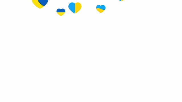 Ukraine flag icon in the shape of heart animation with optional luma matte. Alpha Luma Matte included.