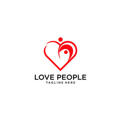 people love vector logo modern design template
