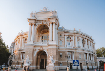 Fototapeta na wymiar Odessa National Academic Theater of Opera and Ballet in August 2021