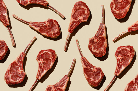 Pattern of Raw Tomahawk Steak