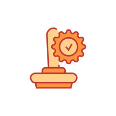 Stamp icon. Victory vector illustration. Isolated contour of orthopedic material on white background. Editable stroke.