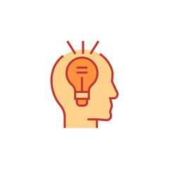 New idea icon. Brainstorming vector illustration. Isolated contour of orthopedic material on white background. Editable stroke.