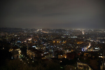 Top night view of the city of Naples, seen from Belvedere San Martino, Naples, Campania, Italy