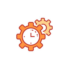 Time management icon. Deadline vector illustration. Isolated contour of orthopedic material on white background. Editable stroke.