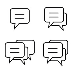 Speech bubble, speech balloon, chat bubble line art vector icon for apps and websites