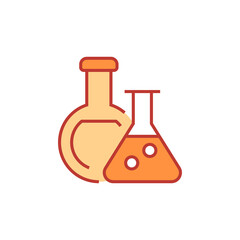 Test tubes icon. Chemistry vector illustration. Isolated contour of orthopedic material on white background. Editable stroke.