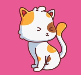 cute cat wink. isolated cartoon animal illustration. Flat Style Sticker Icon Design Premium Logo vector. Mascot Character