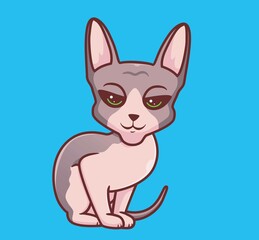 cute sphinx cat sitting. isolated cartoon animal illustration. Flat Style Sticker Icon Design Premium Logo vector. Mascot Character