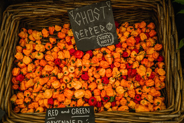 Ghost pepper for sale on the farmer's market