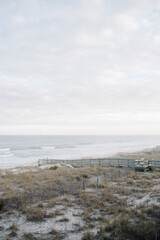Dunes and boardwalk view of Carolina Beach, North Carolina