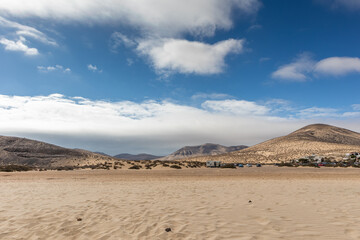 Landschap strand Sotavento Fuerteventura Canarische Eilanden