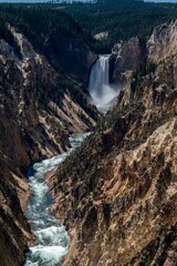 The famous Grand Canyon of the Yellowstone in Wyoming