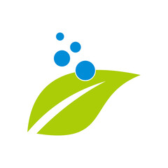 Biodegradable leaf vector logo illustration	