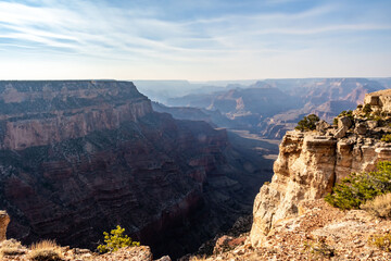 An overlooking landscape view of Grand Canyon National Park, Ari