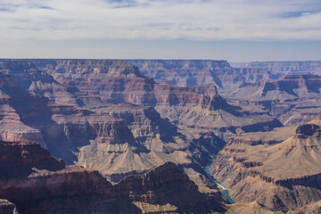 Fototapeta na wymiar An overlooking landscape view of Grand Canyon National Park, Ari