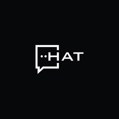 chat lettering with bubble logo modern