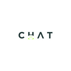 chat lettering with bubble logo modern