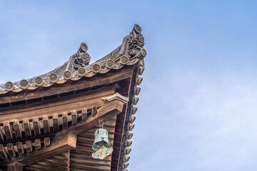 The flying eaves of a typical Japanese temple