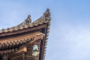 The flying eaves of a typical Japanese temple