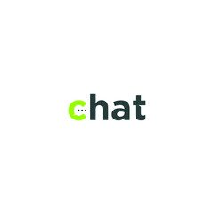 chat lettering with bubble logo modern