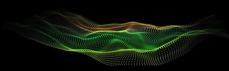 Obraz premium Deep data as part of big data. Point wave ui hud.