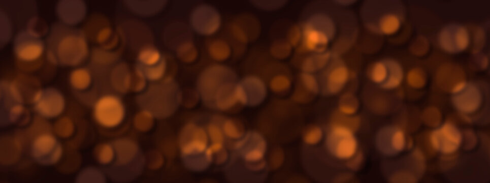Abstract Blurred Orange Confetti Spots On A Black Background.