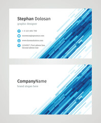 Minimalist Business Card Design Template. Modern Creative and Clean Corporate Design. Vector Illustration. Front and Back Sides with Colorful Abstract Background