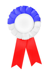 Medaille blau weiß rot auf weissem Hintergrund