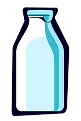 Vintage glass milk bottle with foil cap