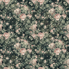  Floral abstract print beautiful drawn roses 