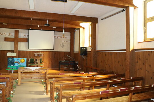 Temple protestant, &eacute;glise &eacute;vang&eacute;lique r&eacute;form&eacute;e, ville de Thiers, d&eacute;partement du Puy de Dome, France