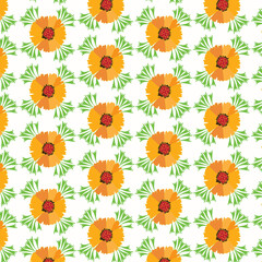 Fototapeta na wymiar Floral seamless pattern with hand drawn flowers