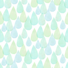 水彩風　半透明な水滴のシームレスパターン