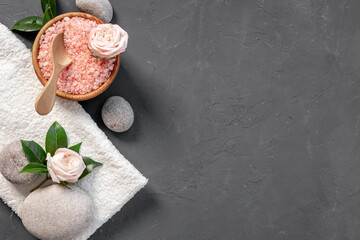 Beauty treatment composition with spa stonea and pink sea salt