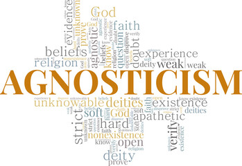 Agnosticism conceptual vector illustration word cloud isolated on white background.