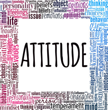 Attitude conceptual vector illustration word cloud isolated on white background.
