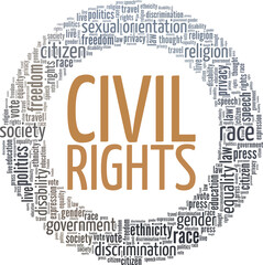 Civil Rights conceptual vector illustration word cloud isolated on white background.