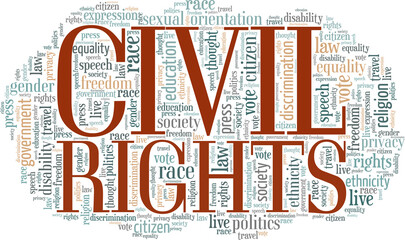 Civil Rights conceptual vector illustration word cloud isolated on white background.