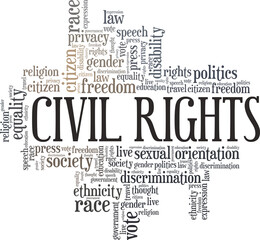 Civil Rights conceptual vector illustration word cloud isolated on white background.