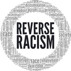 Reverse Racism conceptual vector illustration word cloud isolated on white background.