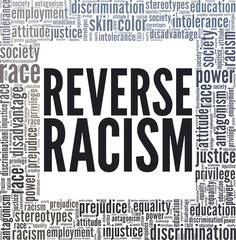 Reverse Racism conceptual vector illustration word cloud isolated on white background.