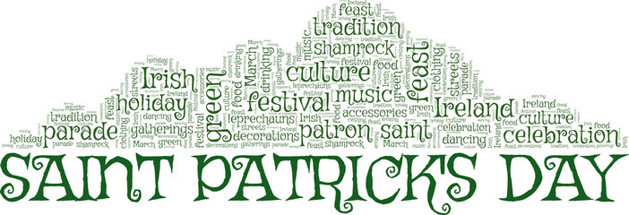 Fototapeta na wymiar Saint Patrick's Day conceptual vector illustration word cloud isolated on white background.