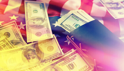 Abstract background. Symbol of the United States of America flag. Independence background. Striped American flag.