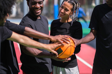 Group of afro people enjoying together doing sports