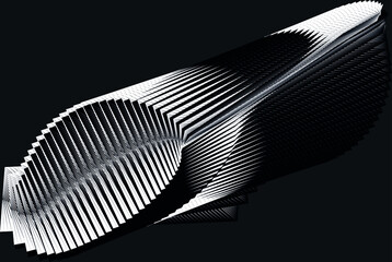 Black halftone lines background, creative pattern, vector modern design texture.