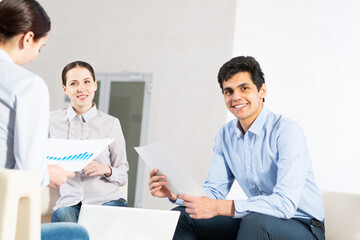 Fototapeta premium portrait of a young man at a business meeting