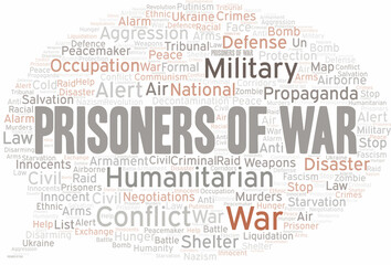 Prisoners Of War word cloud. Vector made with the text only.